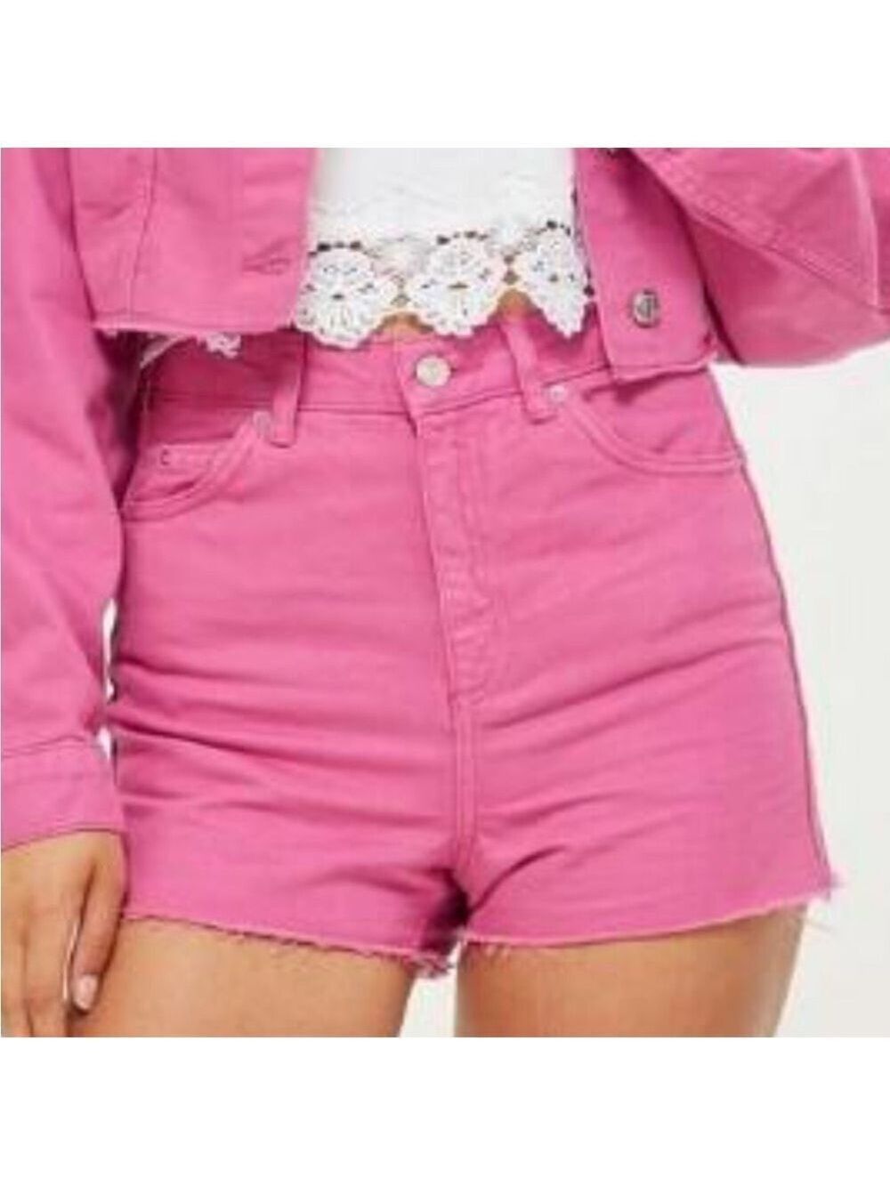 TOPSHOP Moto High Rise MOM denim jean shorts 8
